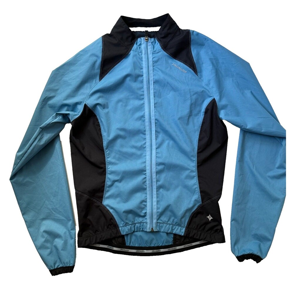 Specialized Women's Cycling Jacket Blue Black Full Zip Medium 🩵